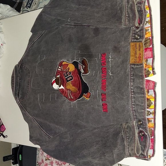 Fubu Fat Albert and the Junkyard Gang black denim jacket XL - Picture 1 of 5